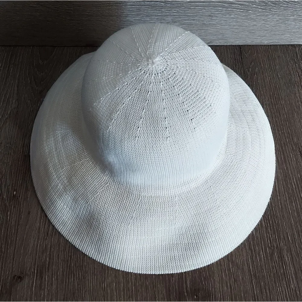 Scala Women's Knitted Poly Straw Big Brim Hat White One Size
